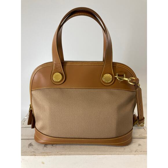 DOONEY & BOURKE VINTAGE LARGE CANVAS, LEATHER CROSSBODY BAG - Picture 4 of 16